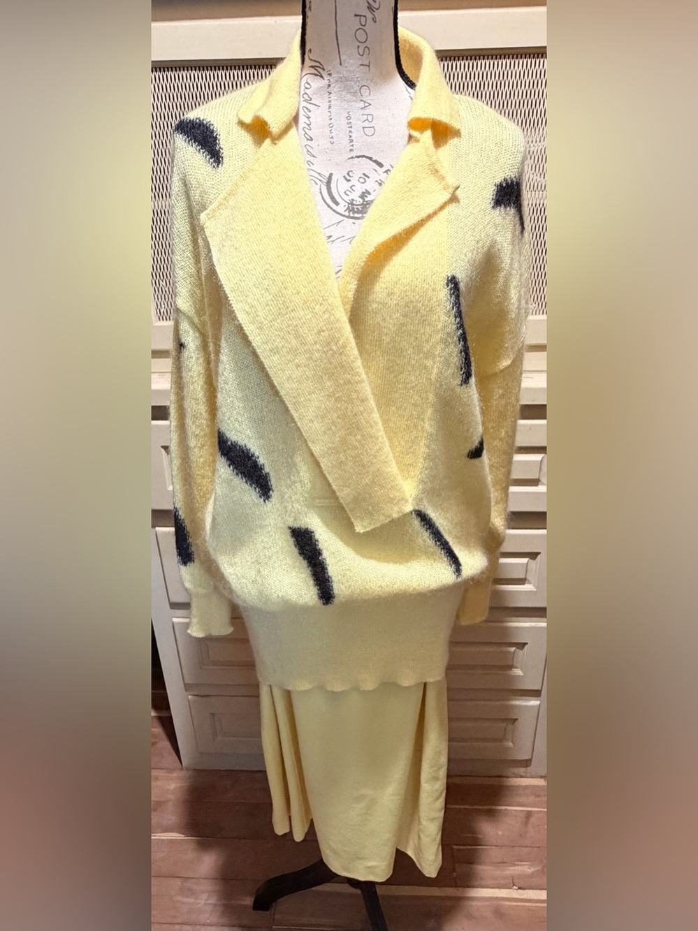 NWT VTG Escada 2Pc Mohair Sweater Wool Skirt Set